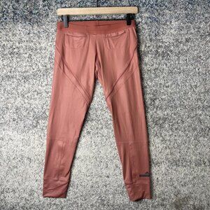 Adidas Stella McCartney Pants Womens Small Pink High Rise Leggings Zipper Gym
